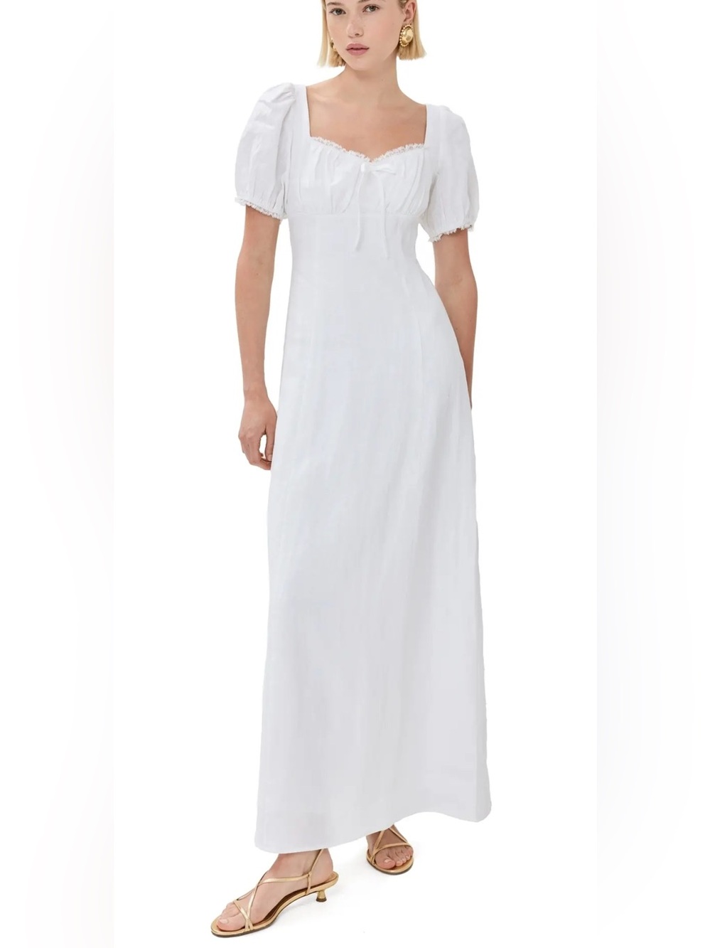 Reformation Cherise Linen Dress – White – NWT
